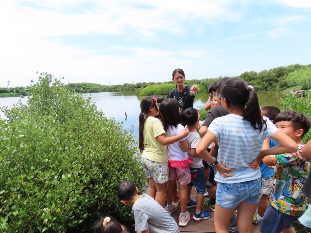 環境教育不能等！在濕地進行水生生物捕抓工具及示範，並建立保育觀念，小朋友對沒見過的水生生物那是既期待又怕受傷害啊